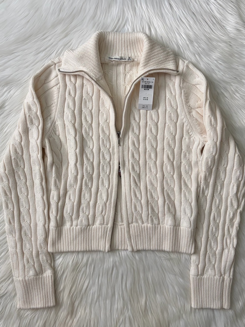 double zipper cable-knit cardigan - Picture 9 of 12